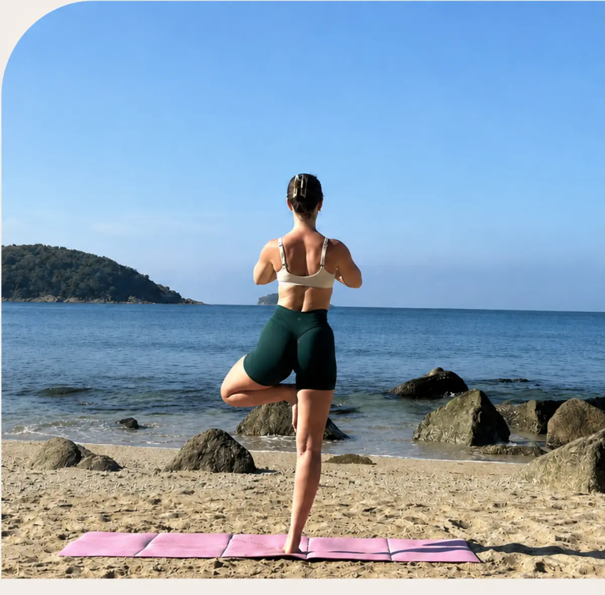 Yoga practice beside the sea